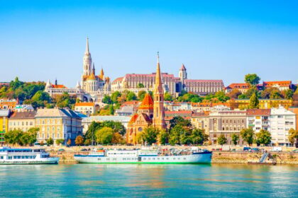 Budapest skyline, Buda castle and Danube river