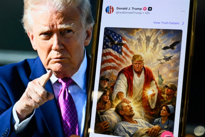 Trump Says Depiction Of Him As Jesus Is Actually ‘Me As A Doctor’