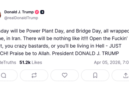 Trump Vows To Strike Civilian Infrastructure If Iran Does Not Reopen Strait Of Hormuz