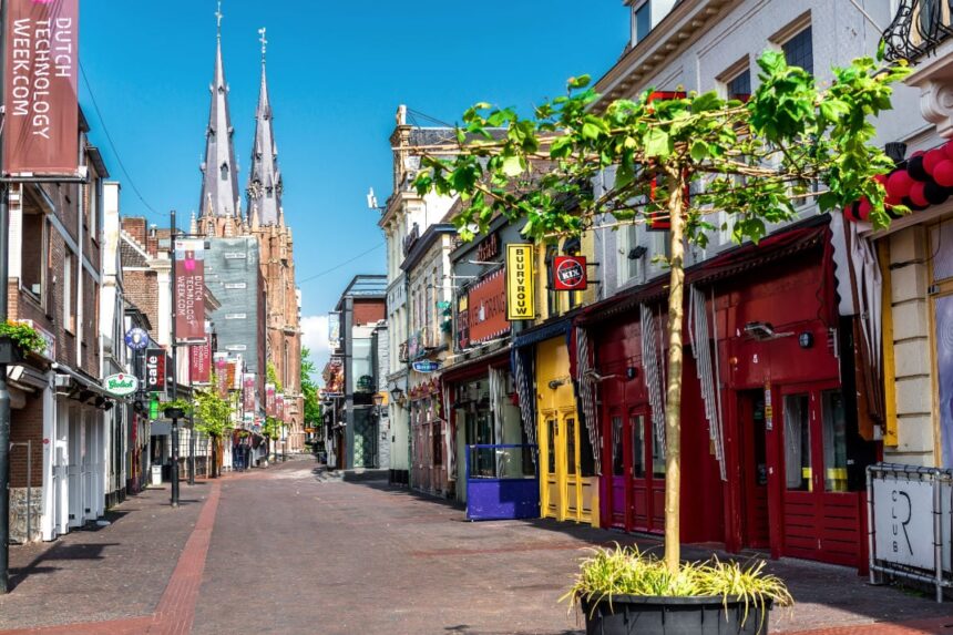 Colorful promenade in Eindhoven, Netherlands
