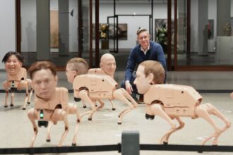 Wild Robot Dog Exhibit Turns Musk And Zuckerberg Into Nightmare Fuel For An Unsettling Reason