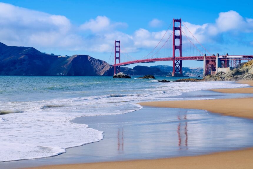 San Francisco beach on nice summer day