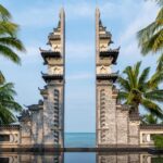 Palm trees on coast of Sanya, China