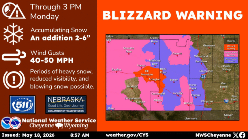 Blizzard Warning in May - Wyoming, Colorado, Utah and Montana to Receive Up To 20 Inches of Snow
