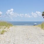 Paved pathway to Louisiana beach