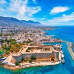 Kyrenia Castle in old harbour in North Cyprus on sunny day with clear sky