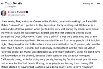 Trump Melts Down Over Fox News Giving Props To Bill Maher: He's A 'MORON'