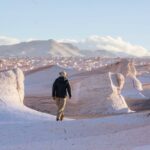 Tourist overview fantastic Scenic landscapes of Northern Argentina. Beautiful inspiring natural landscapes. Campo de Piedra Pomez formations.