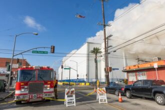 LA Mayor Karen Bass Declares Emergency As Boyle Heights Warehouse Fire Spreads Smoke Across Region