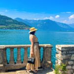 Lady posing at Lake Iseo, Italy