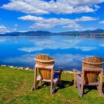 Adirondack chairs lakeside Lake Placid, NY