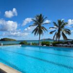 Hotel pool overlooking Caribbean Sea in St. Croix